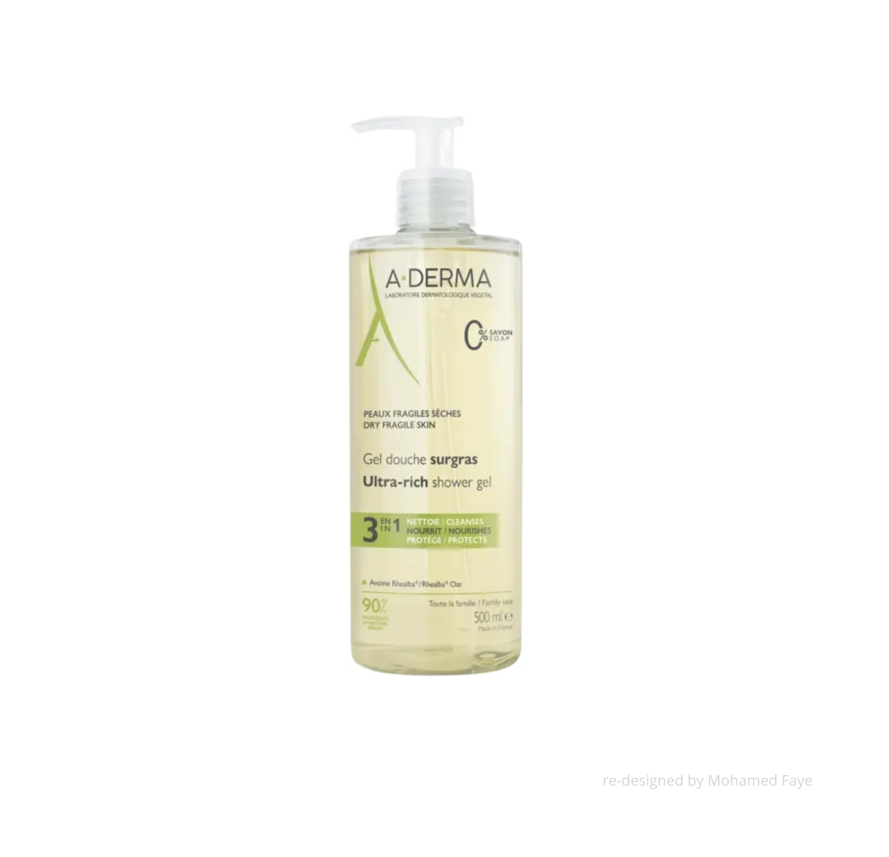 A-DERMA Gel Douche Surgras 3-en-1